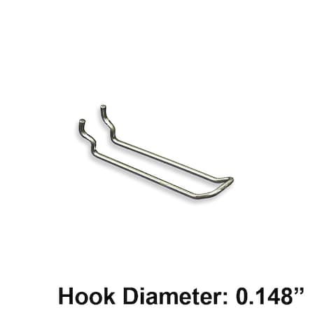 Azar Displays 4" Metal Wire Loop Hook: 0.148" Dia., PK50 701140-50PK